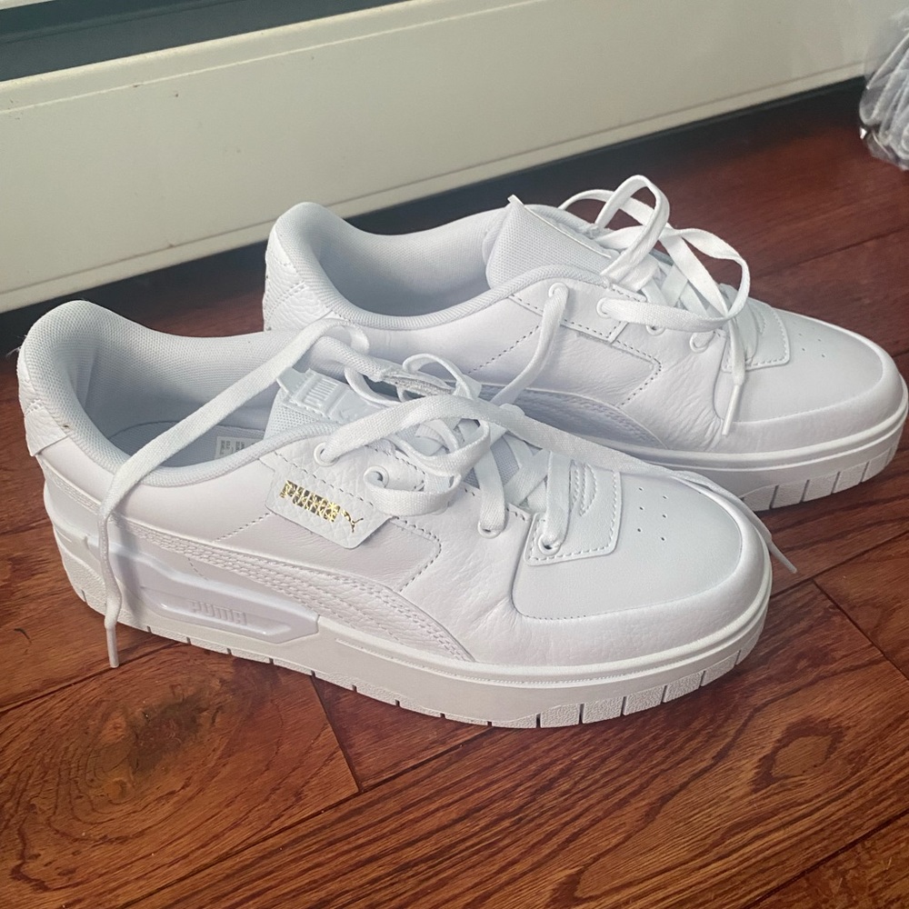 SOLD - NWT triple white / all white Puma Cali Dream platform leather sneakers